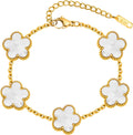 hot-selling stainless steel trendy minimalist lucky clover bracelet jewelry wholesale