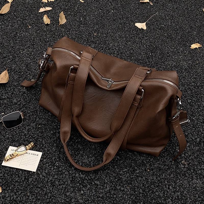 Retro maillard large-capacity bag for women new arrivalcasualfashion shoulder crossbody bag classy sense work clothing tote bag