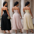 C7717 cross-border   fashion women's elegant sexy bandeau slim-fit fashion jumpsuit