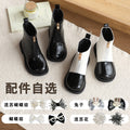 Kids double mesh black boots youth zipper fashion small leather boots fashionabrasion resistantgirl short boots