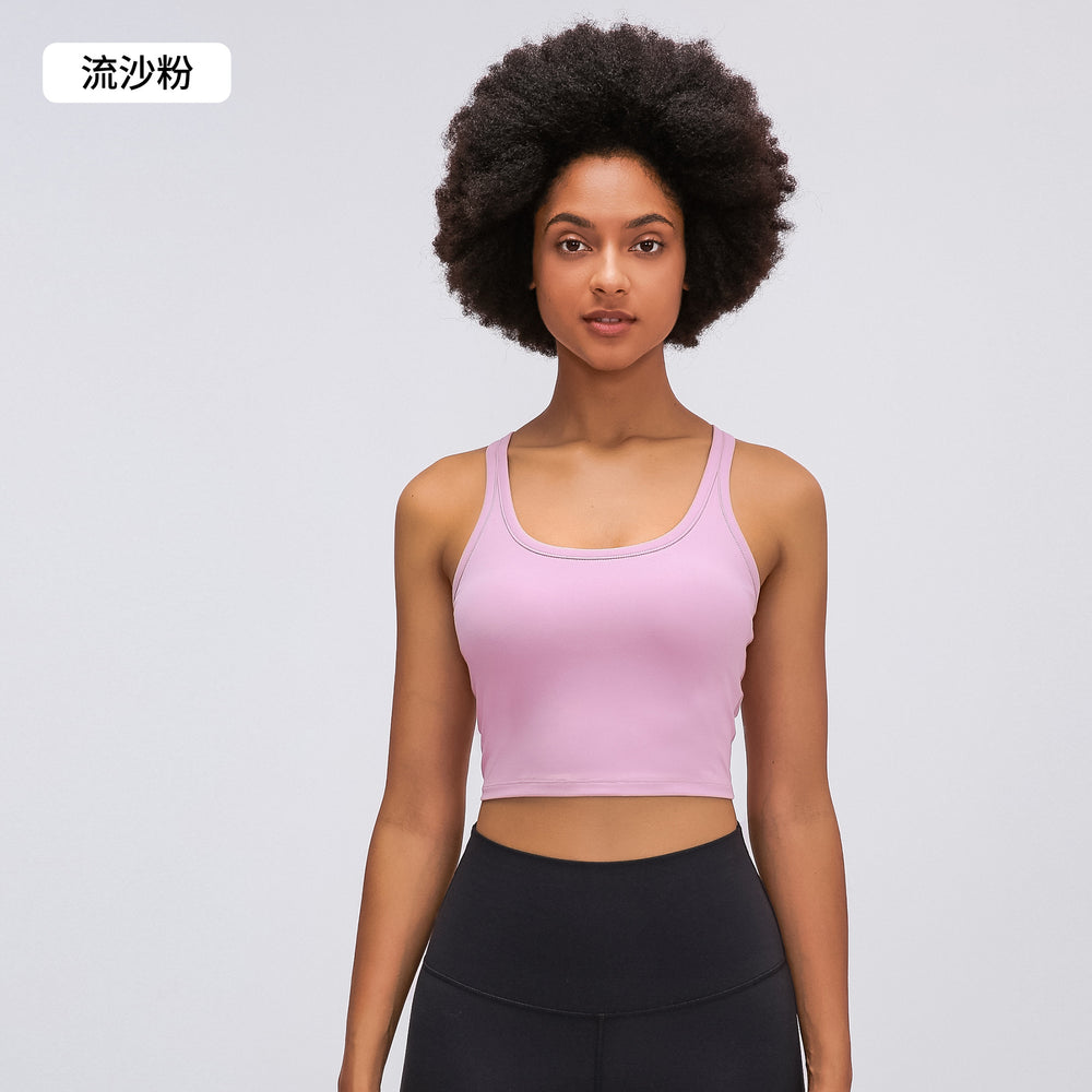 Fashioneasiest for matchnew arrival with chest pad yoga vest women's comfortable naked fitness bubble wrap sports bra s2081