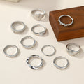 Wholesale alloy ring sets - european & american style, cross-border jewelry, niche luxury accessories, women's high-end hand jewelry, diamond-studded rings