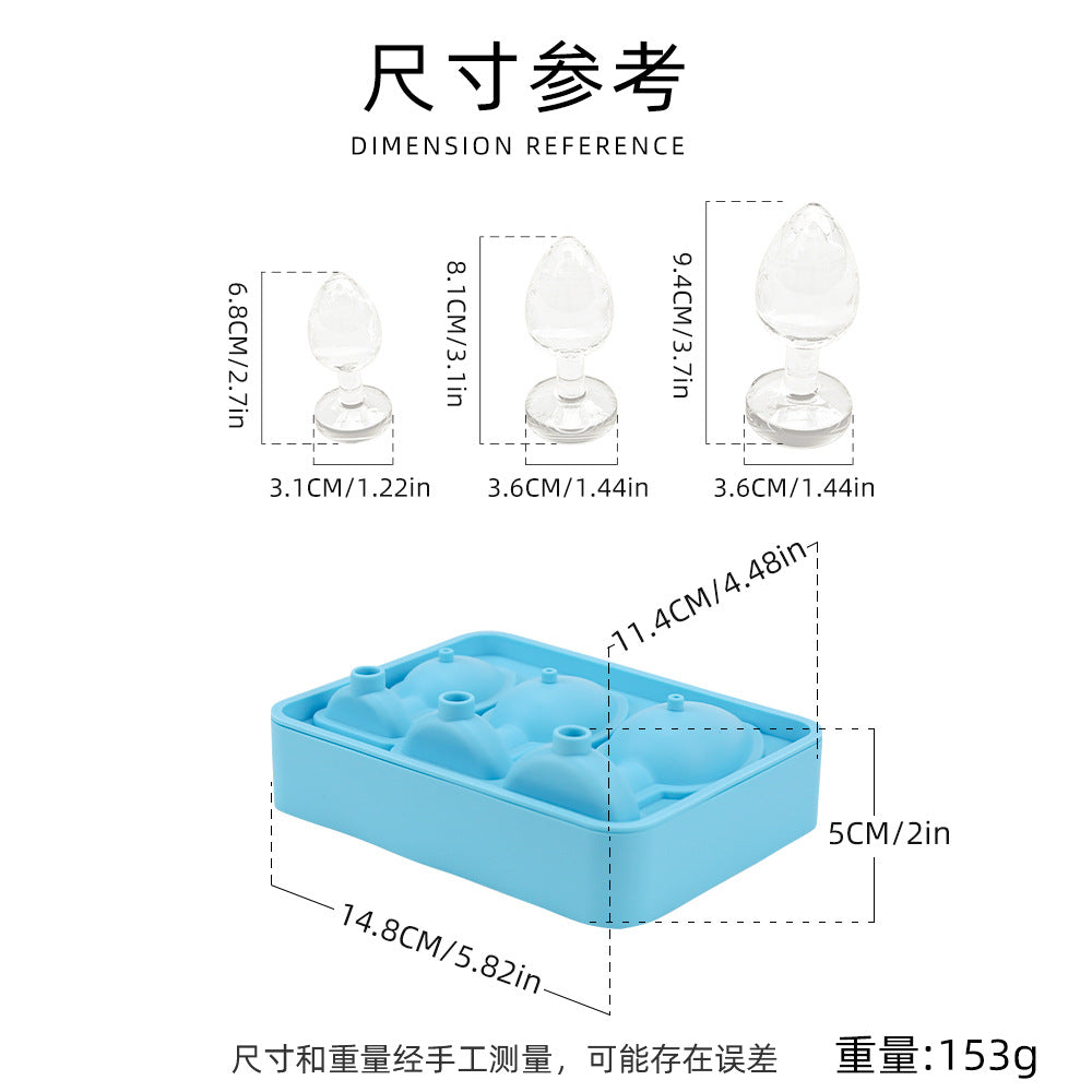 Creative Silicone Ice Lattice Mold Party Whiskey Spoof Styling Film Household Food Grade Ice Film with Funnel