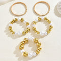 Wholesale full diamond imitation pearl bracelet - european & american cross-border retro irregular jewelry - women's elastic adjustable minimalist bracelet