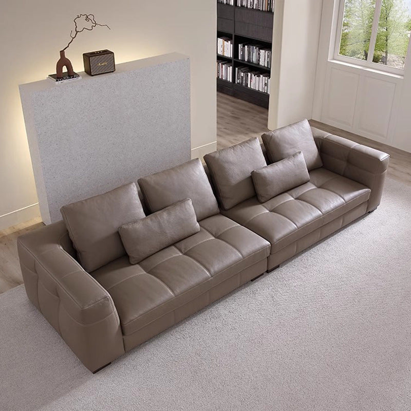 Italian normcore blazer genuine leather sofa casual modern straight row first layer cowhide house designer living room sofa