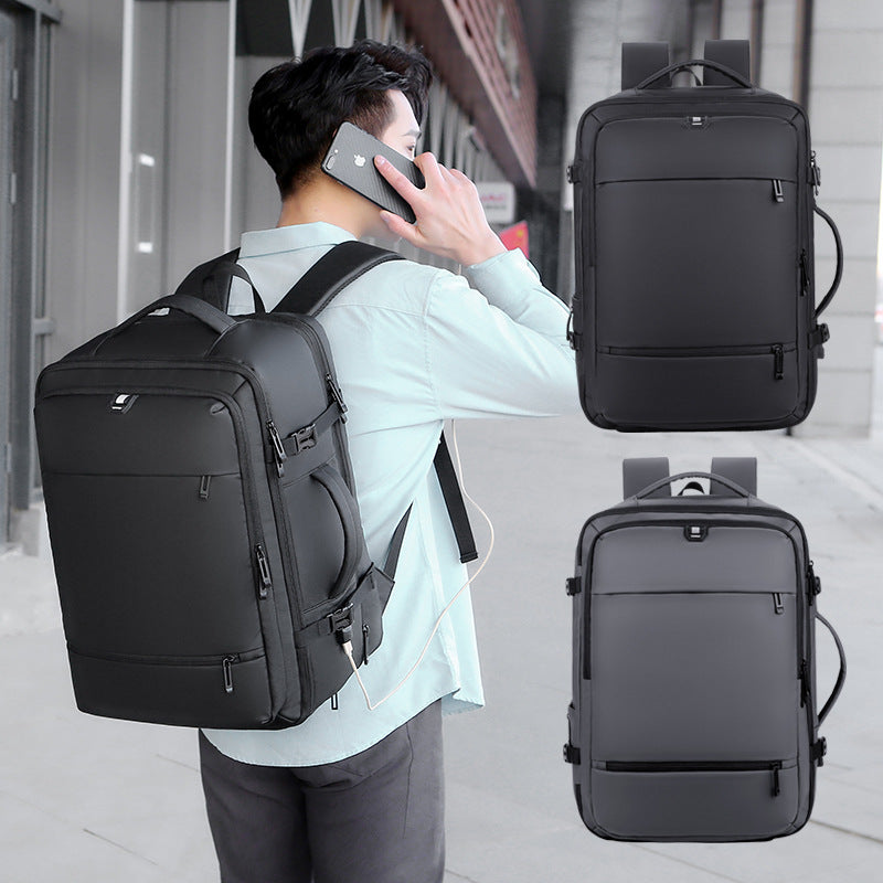 Cross-border new expansion anti-splashing large-capacity luggage backpack men's computer bag fashion business travel backpack