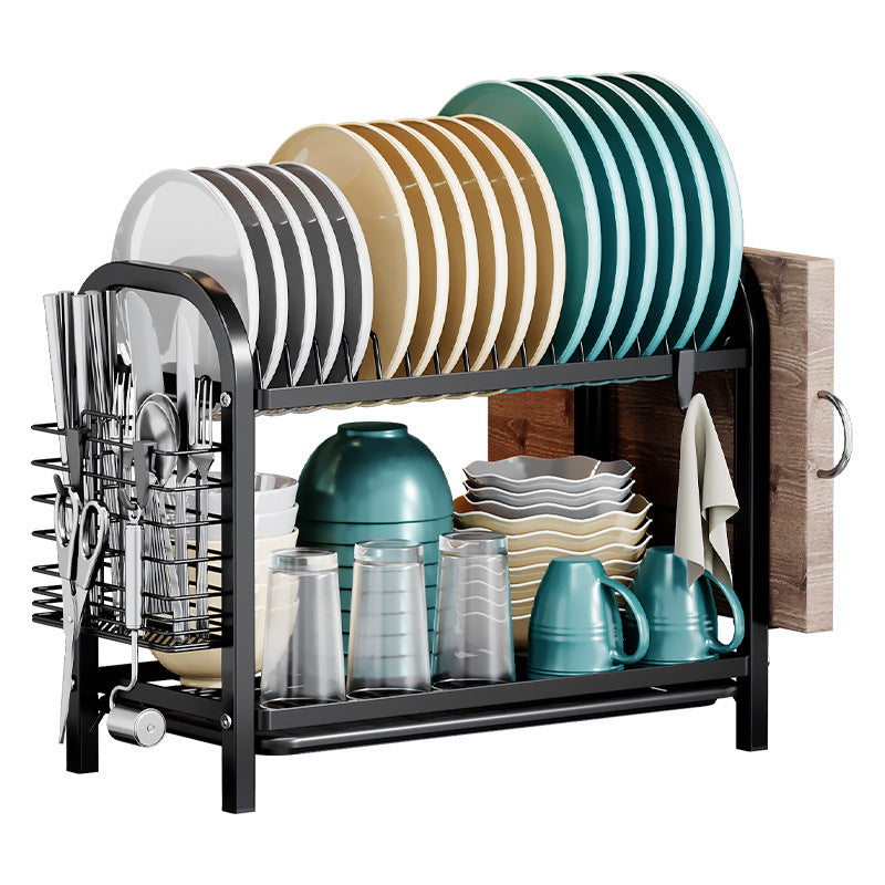 Kitchen Multifunctional Storage Shelf Drying Bowl Rack Drain Rack Tableware Storage Box Knives Dish Rack Drain Bowl Rack