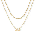 New arrival cross-border fashion easiest for match digital luxury necklace 14k gold-plated angel digital pendant women's layered necklace