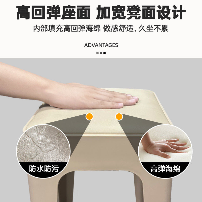 Extra thick plastic stool thickenedfor homemoderncasual living room stackable long sitting plaid chair tall round stool bench