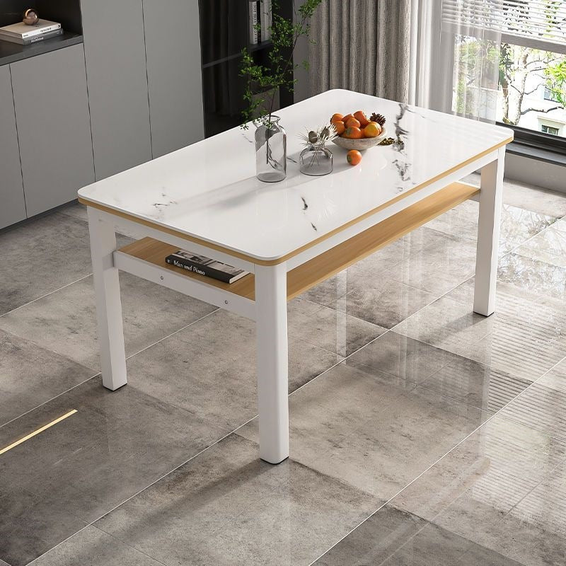 Modern tempered glass double-layer dining table and chair set - perfect for small spaces, home use, rental properties, and dining areas