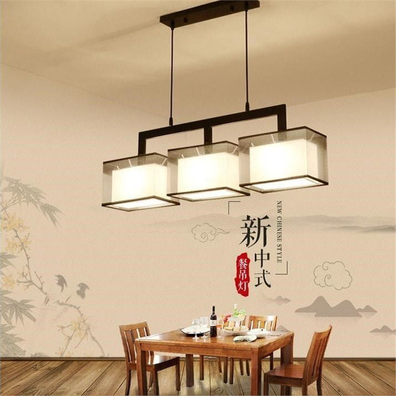 Restaurant chandelier three-head dining table lamp creative stylish tea room lamp modern casualchinoiserie zen bar lamp