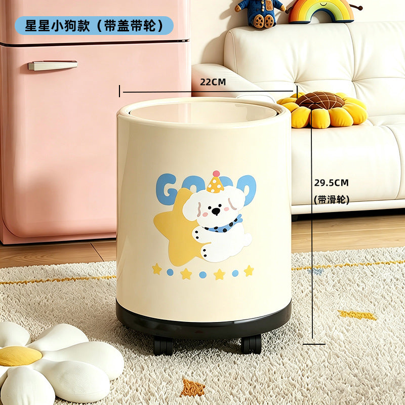 New arrival, good-looking, cute cartoon puppy trash can, home, creative bedroom, living room, bathroom storage bucket