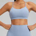 Lulu-style shockproof sports bra, lycra high-elasticity breathable yoga tank top, cross-border new arrival, beautiful back design, fitness bra