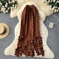 French cutout polka dot tassel midi skirt - women's spring korean style high waist slimming a-line work skirt