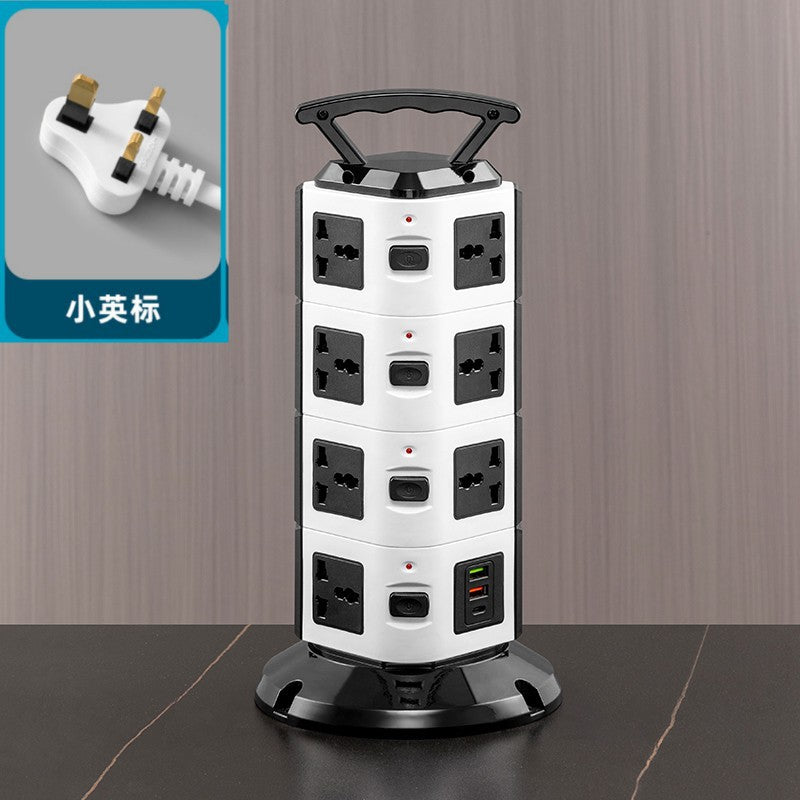 Vertical socket british standard hong kong multi-function usb universal power strip european standard household power supply american standard american