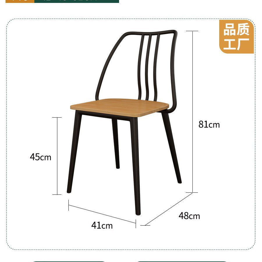 Cafe square table square wrought iron solid wood dining table commercial staff restaurant snack bar table and chair combination 1016