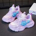 Girls' shoes:  summer new collection - girls' chunky sneakers, kids' mesh breathable mid-to-large size children's rotating buckle athletic shoes