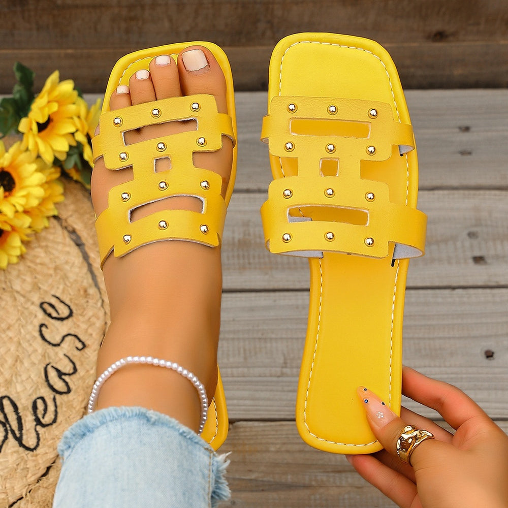 Plus size women's summer sandals & slippers -  new collection: square toe beach sandals, versatile flat espadrilles