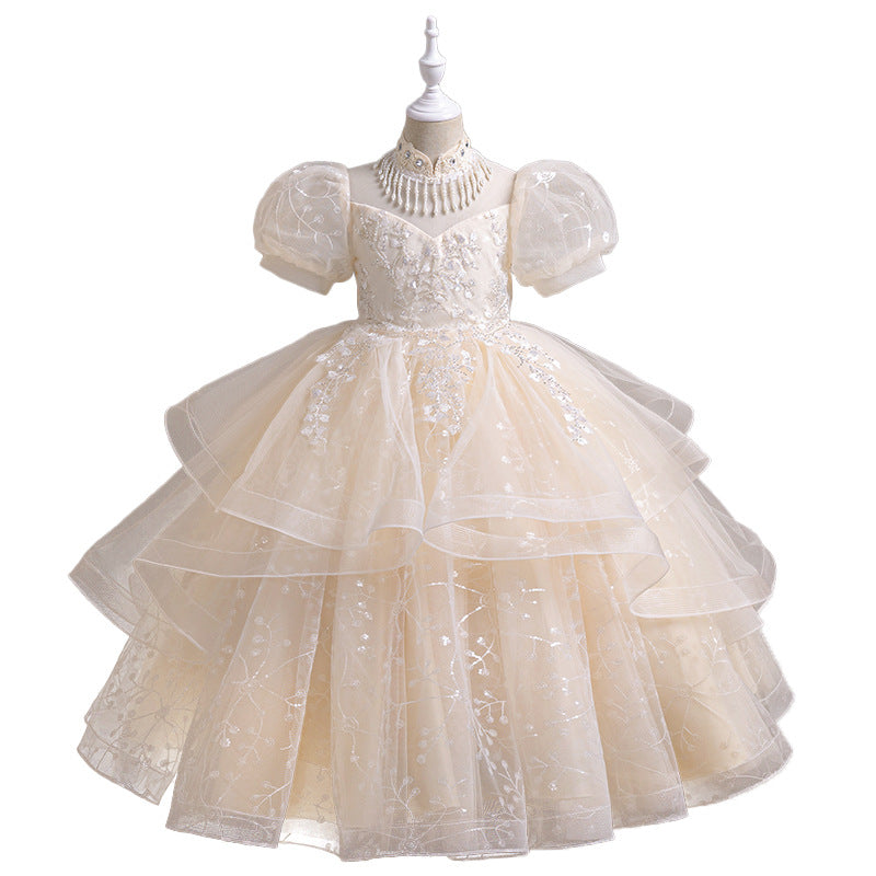 Yimingwei fashionnew arrivalgirl princess dress flower girl wedding kids tutu skirt baby girl baby first birthday dress
