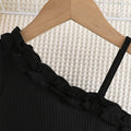exclusive: girls' black and white print dress - sweet and adorable one-shoulder design