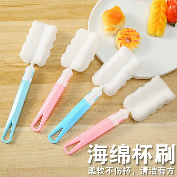 Long handle sponge cup brush thermos cup cleaning brush removable glass brush bottle cleaning brush cup artifact