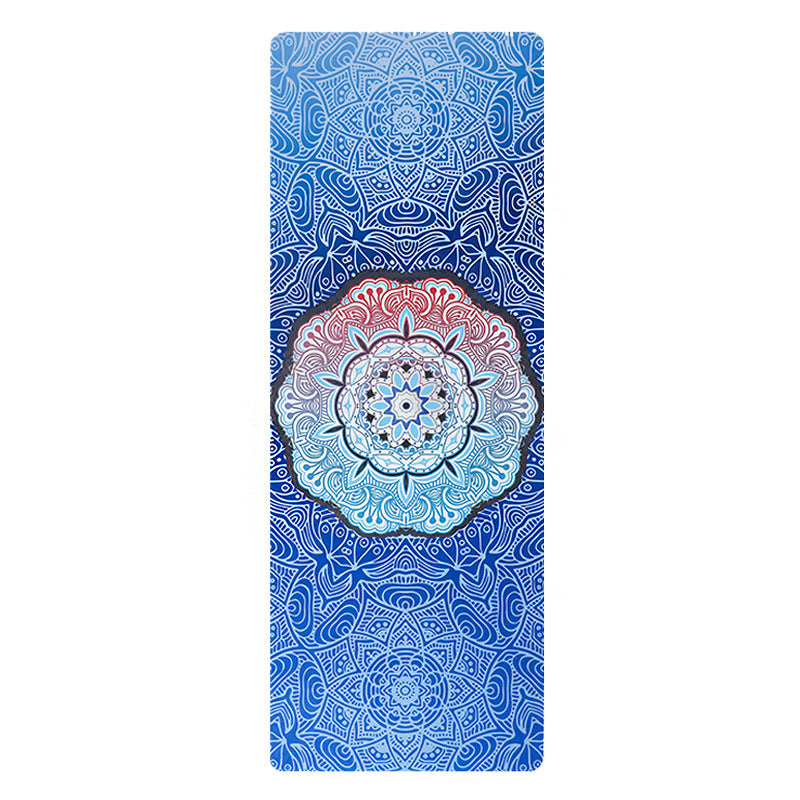 Yoga mat printed silent rubber 1.5mm ultra-thin home use suede shock-absorbing foldable portable mat
