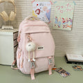 Simple solid color lightweight durable student backpack - available in small, medium, and large sizes - perfect for elementary, middle, high school, and university students