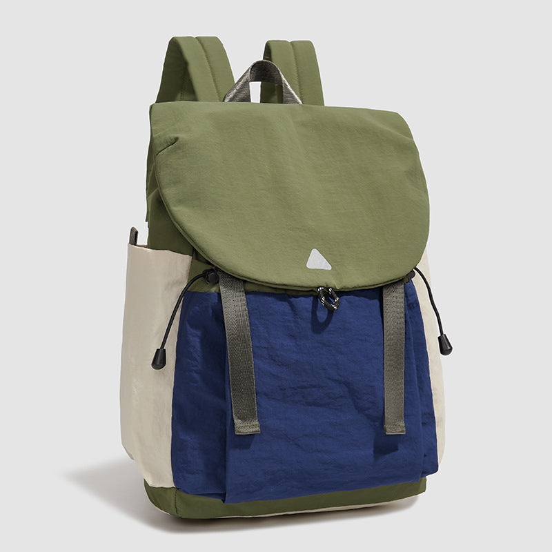 New fashion contrasting color Korean version backpack travel lightweight large capacity backpack trend junior high school college student schoolbag