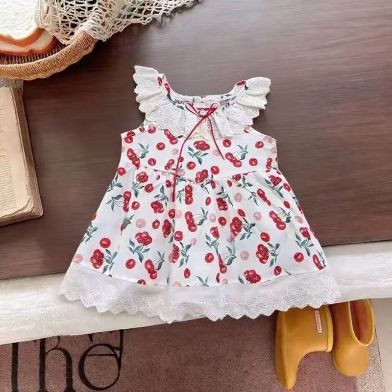 Summer dress little princess summer outfit baby girl thin outerwear sweet cute dopamine summer clothes