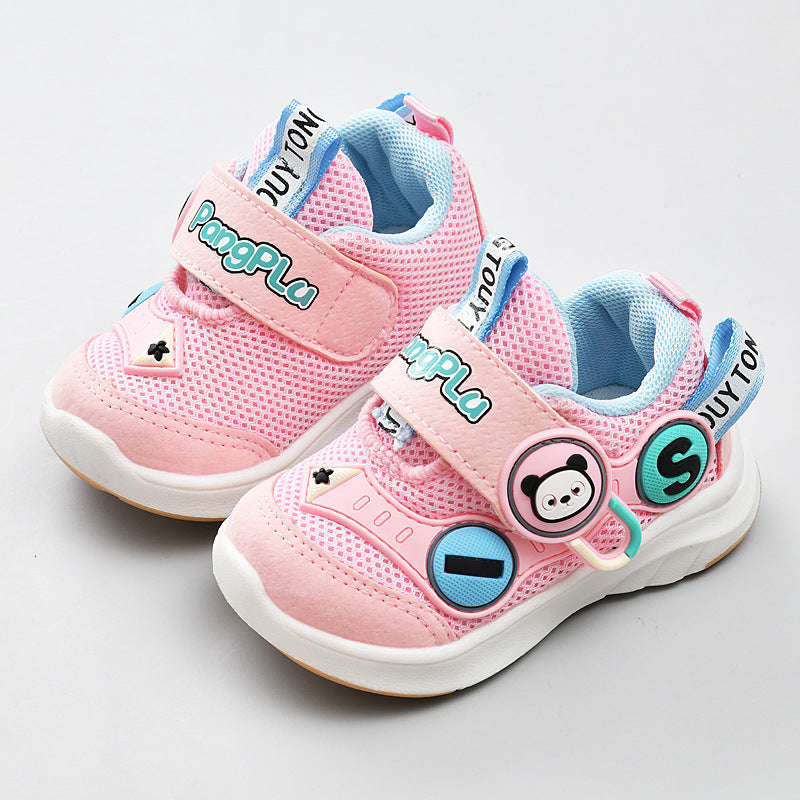 Kids' spring/autumn  collection: girls' breathable soft-soled baby shoes, boys' athletic shoes, and first walker shoes