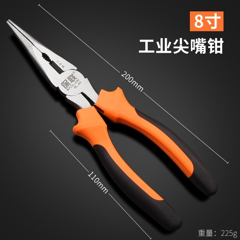 Needle-nose pliers/oblique pliers electrician 6/ 8inch labor-saving tiger pliers multi-functional industrial-grade hand pliers tools