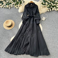Frenchelegant heavy industry flower embroiderlong sleevesdress women's summerk-style strap waist slimming lookelegant long skirt