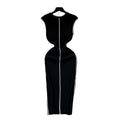 Elegant goddess style classy sense of knittingdress female sense of designniche style silmslimming lookelegantcontrast color hip skirt