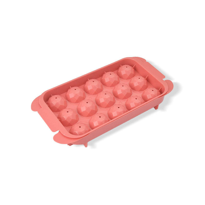 Cross-border ice cube mold, household rhombus ball 15 grid ice compartment ice storage ice Hockey box mold easy demoulding spot