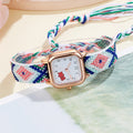New braided cord square watch - versatile, mori girl style, fresh & cute, high-value, student-friendly, minimalist quartz watch - wholesale