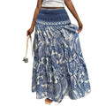 listing: new  women's elegant vacation-style beach print midi skirt
