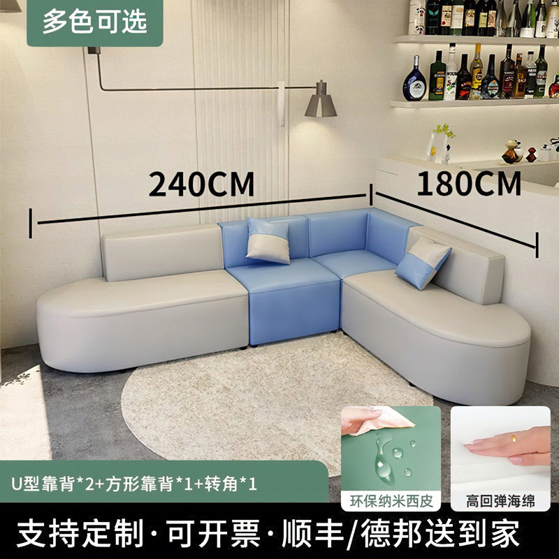 Shengli office early education training institution reception front desk negotiation office reception corner waiting area sofa