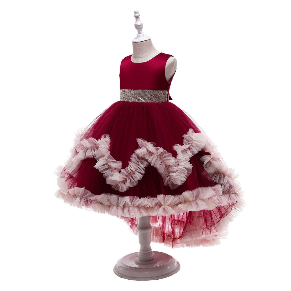 Export children's clothing kids dress princess dress girldress flower girl puffy wedding dress tail piano performance costume