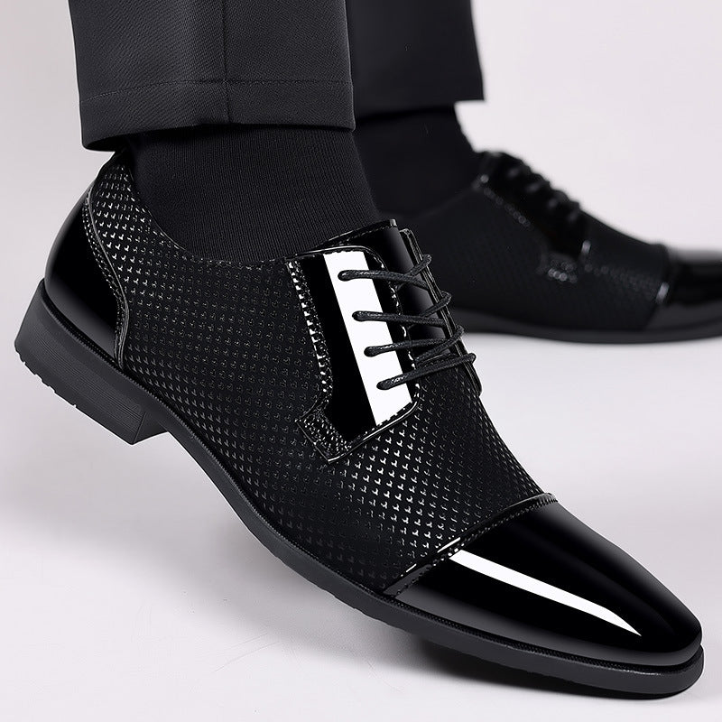 Men's leather dress shoes - new business casual style, breathable, pointed toe, perfect for spring/autumn, british & korean style, groom's wedding shoes
