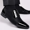 Men's leather dress shoes - new business casual style, breathable, pointed toe, perfect for spring/autumn, british & korean style, groom's wedding shoes