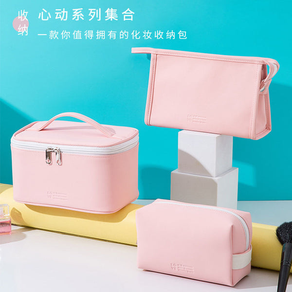 Cosmetic bag High value large capacity PU waterproof toilet bag Portable portable storage bag Multifunctional travel cosmetic bag