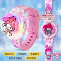 Kids' girls' electronic watch - luminous rotating gyro - cartoon my melody, kuromi, cinnamoroll - girl's toy gift