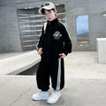 Boys'  spring collection: stylish two-piece outfit - kids' spring/autumn biker jacket & sportswear set (korean style)