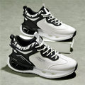 Men's 2026 spring new arrival: air cushion shock absorption, soft sole, height increasing, thickened high-top platform sneakers - trendy basketball shoes for men