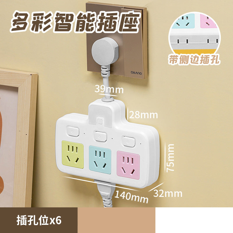 Colorful socket converter multi-function plug conversion for home with usb one to three multi-hole plug-in board