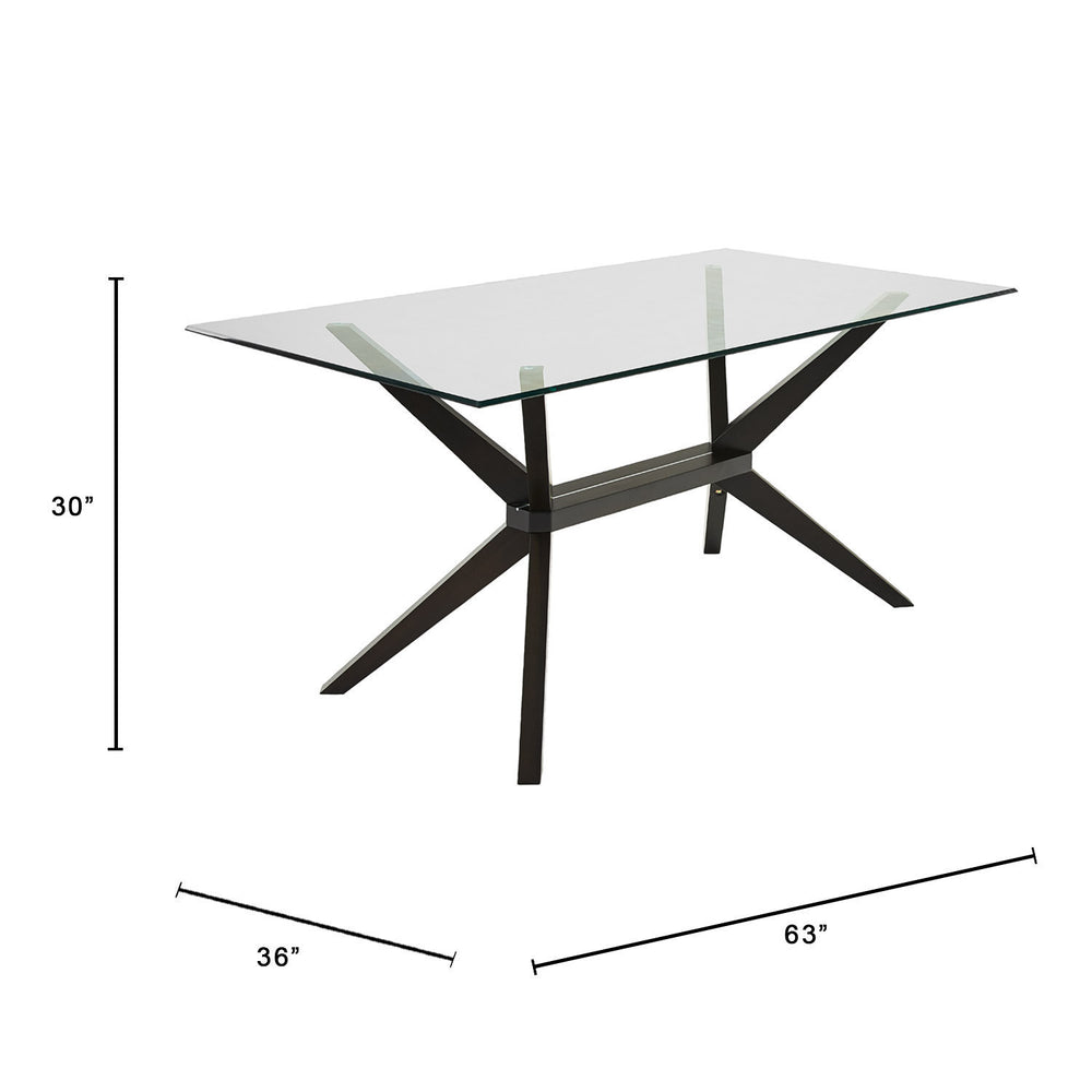 Nordic dining table - tempered glass, modern minimalist rectangular table with a touch of luxury