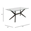 Nordic dining table - tempered glass, modern minimalist rectangular table with a touch of luxury