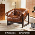 Medieval style solid wood single chair sofa balcony lazy lounge chair american casual chair oil wax cigar bar chair b&b chair chair
