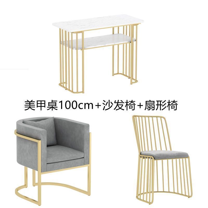 Scandinavian iron sofa chair accessible luxury nail salon back chair marble table manicure table soft bag manicure chair suit