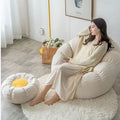 Cream style lazy sofa can lie down and sleep pumpkin casual chair cashmere fabric single sofa light gray stuffed